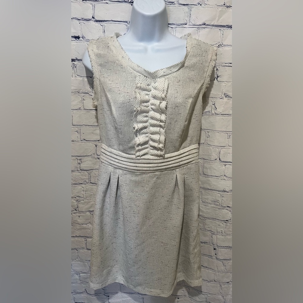 The Limited White Lined Polyester Blend Dress Size 6 Sleeveless